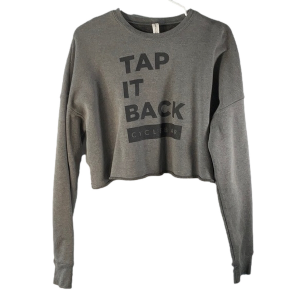 Gray Cropped Graphic Sweatshirt Size Small